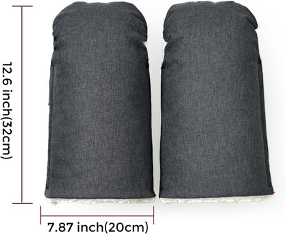 Universal Stroller Gloves, Plush Weatherproof Winter Handmuffs