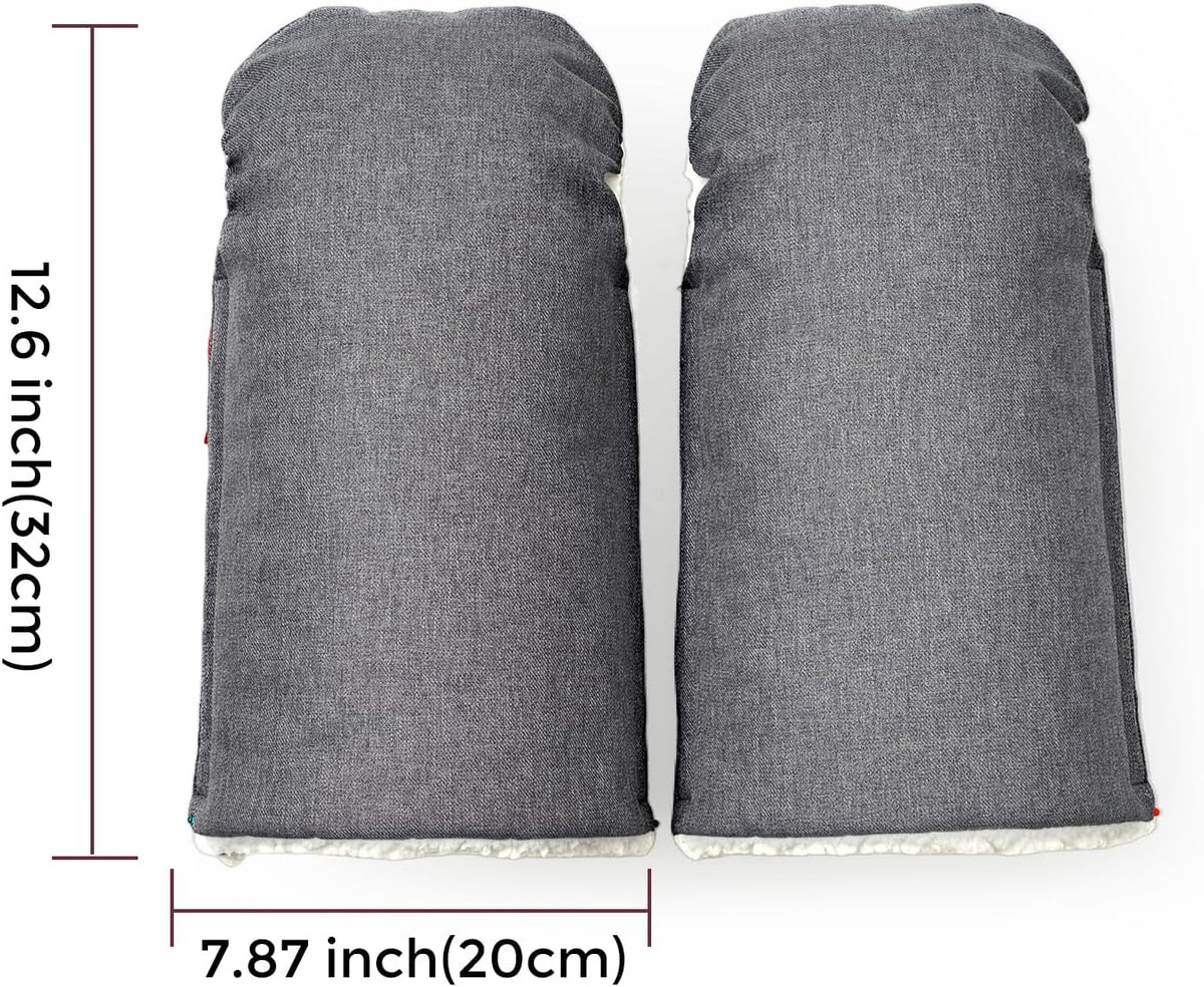 Universal Stroller Gloves, Plush Weatherproof Winter Handmuffs