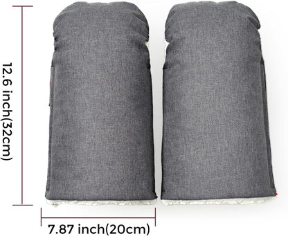 Universal Stroller Gloves, Plush Weatherproof Winter Handmuffs