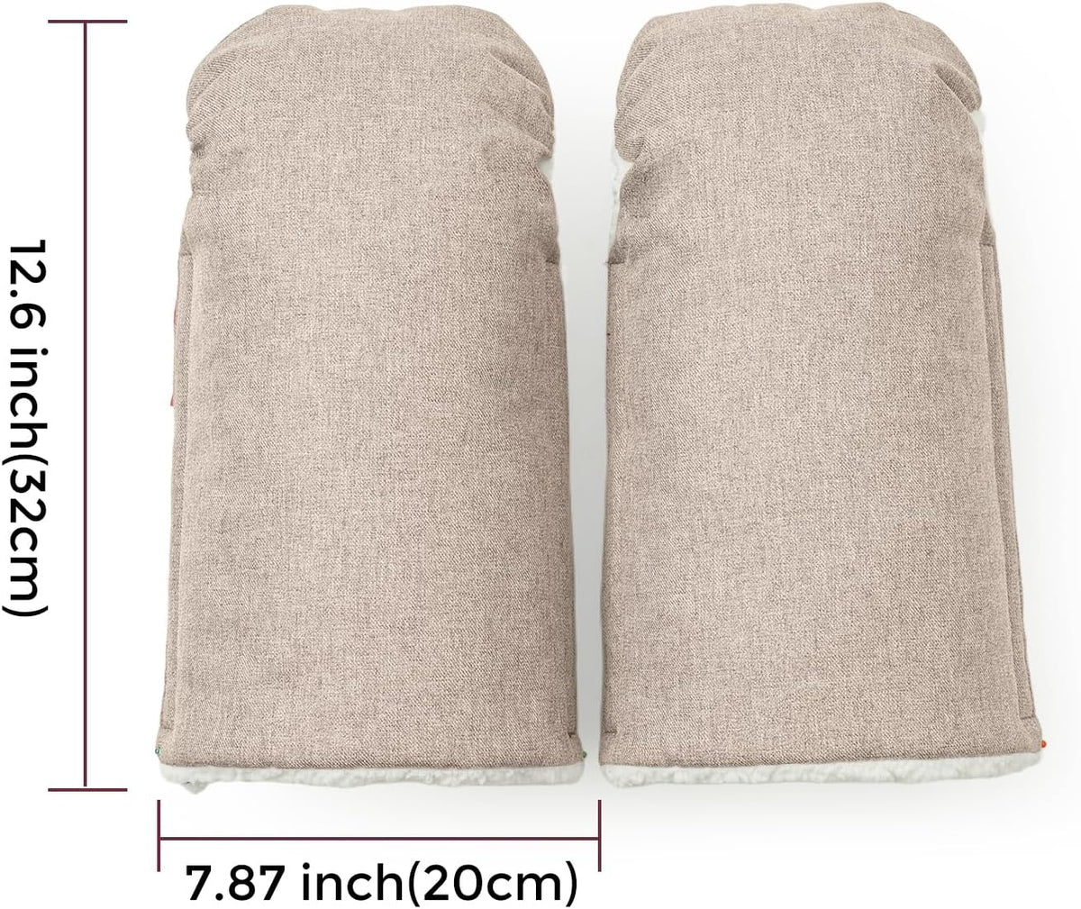 Universal Stroller Gloves, Plush Weatherproof Winter Handmuffs