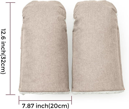 Universal Stroller Gloves, Plush Weatherproof Winter Handmuffs