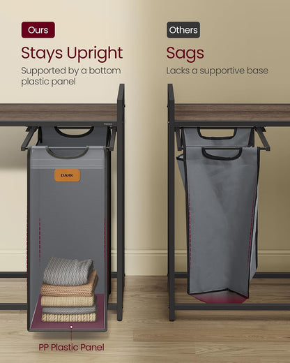 VASAGLE Laundry Hamper 3 Section, Laundry Sorter, 26.4 Gal. (100 L)