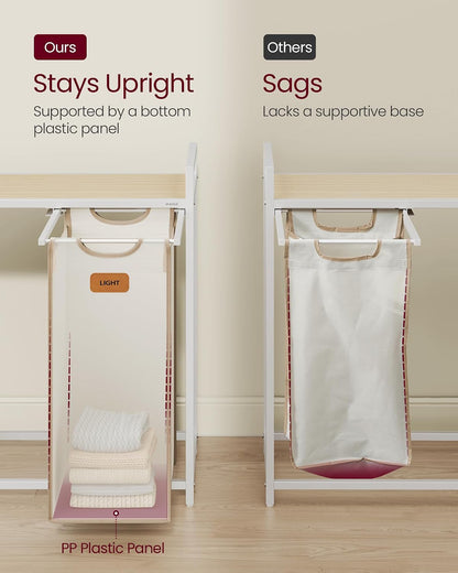 VASAGLE Laundry Hamper 3 Section, Laundry Sorter, 26.4 Gal. (100 L)