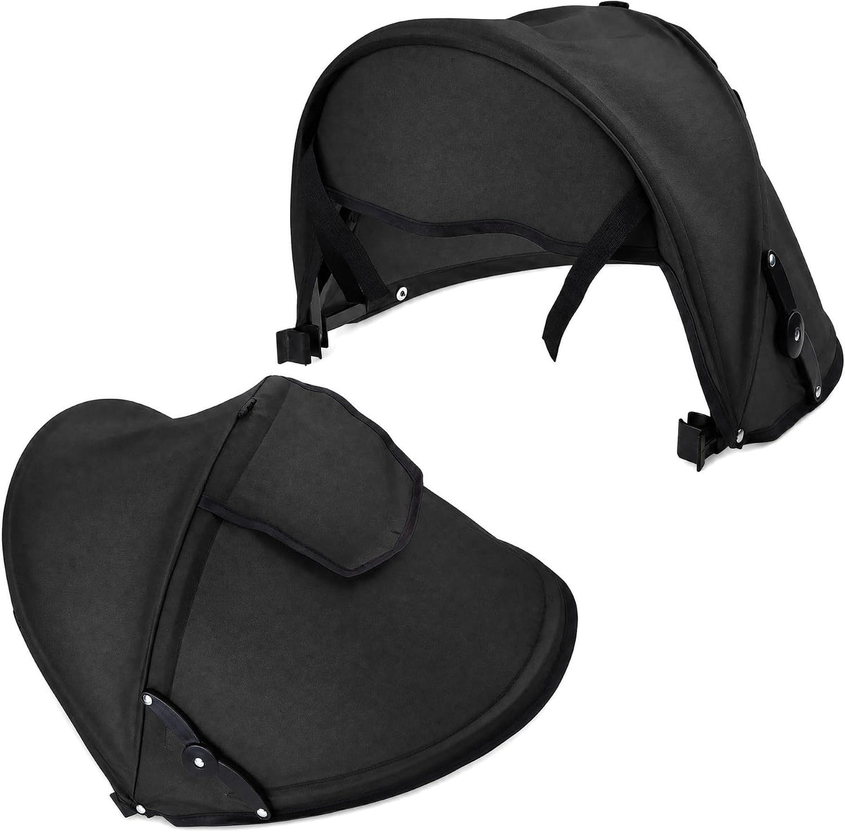 Universal Stroller Sun Shade Canopy Replacement - Adjustable UPF50+ Umbrella for Stroller with Mesh Window & Pocket - Clip On Stroller Shade Extender for Pram Pushchair Buggy