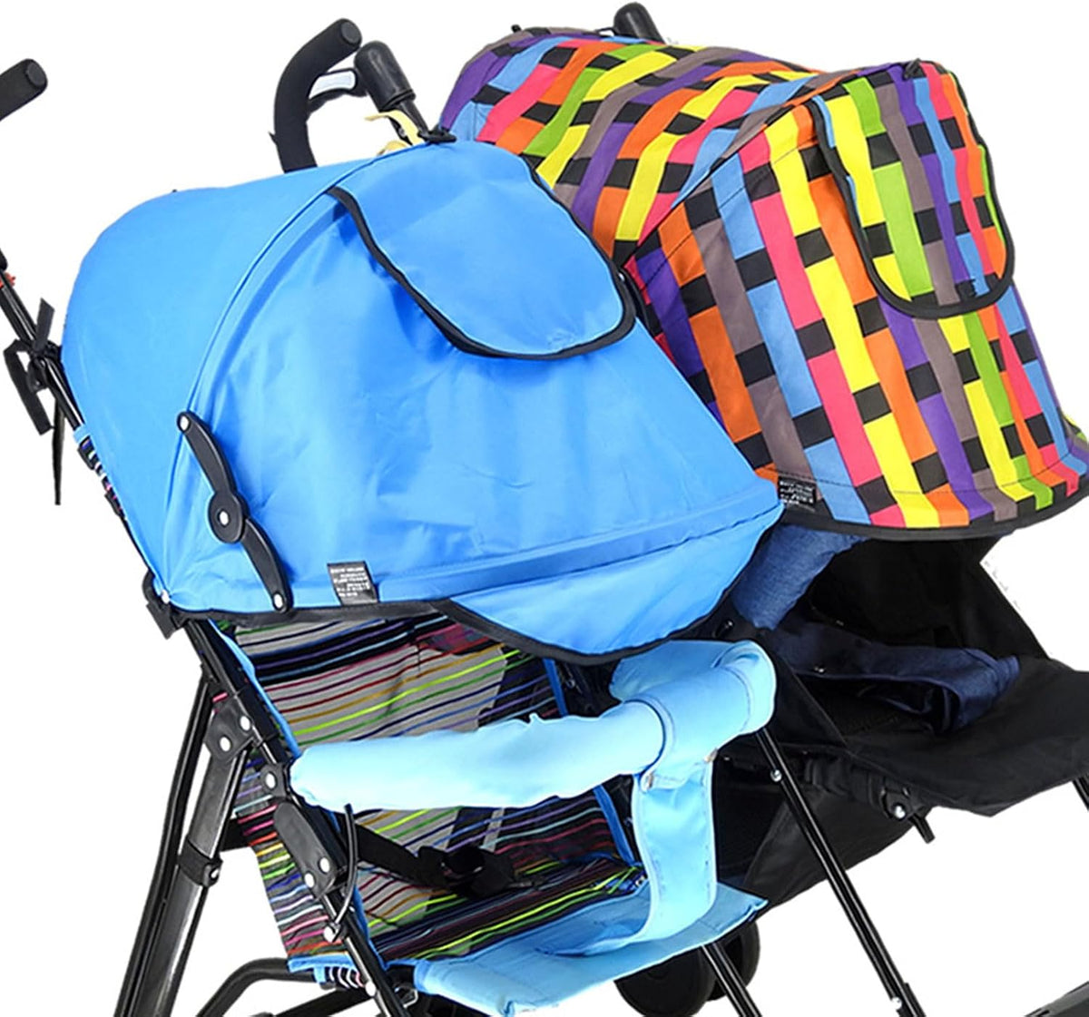 Universal Stroller Sun Shade Canopy Replacement - Adjustable UPF50+ Umbrella for Stroller with Mesh Window & Pocket - Clip On Stroller Shade Extender for Pram Pushchair Buggy