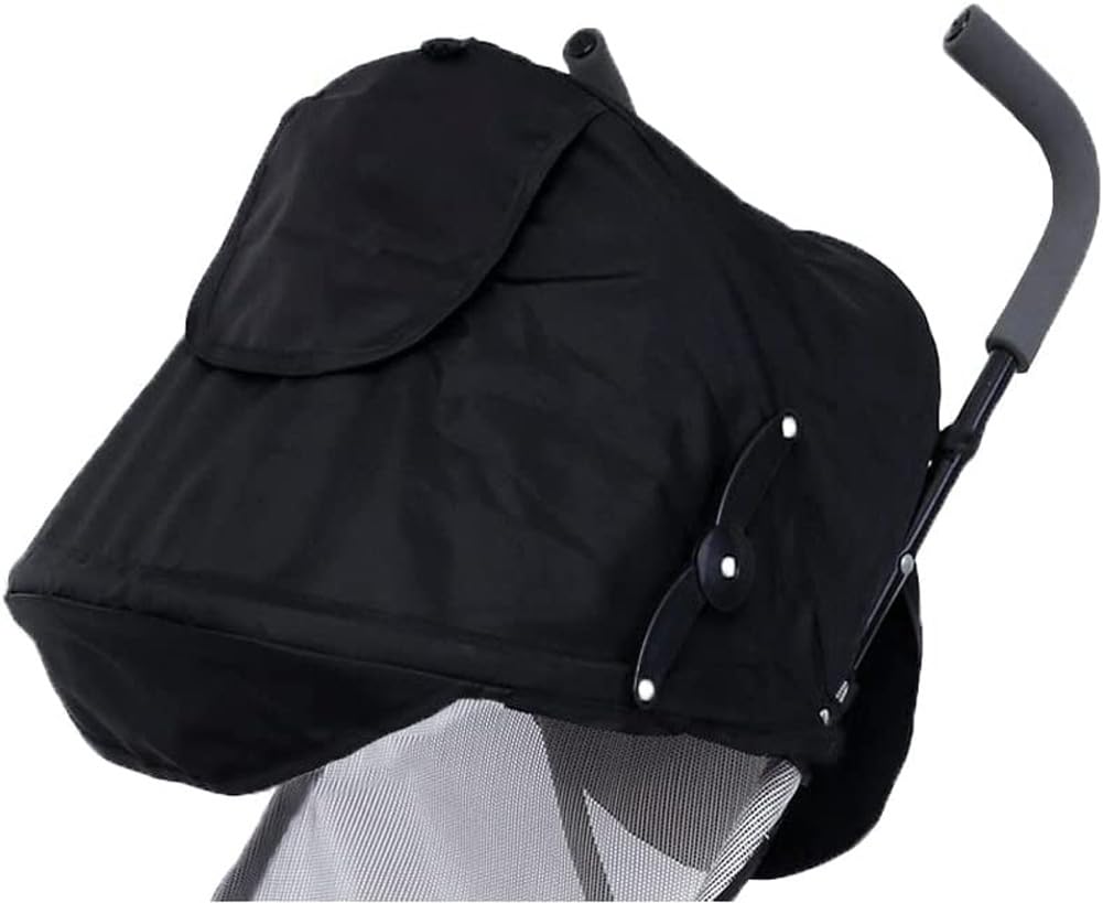 Summer Baby Strollers Awning Sunshade Pram Sun Shade Cover UPF50+ Sun Cover for Pushchair Buggy UV Protection Sun Visor Toddler Blackout Blind with Viewing Window Pockets Windproof Rain Cover Canopy