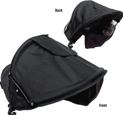Summer Baby Strollers Awning Sunshade Pram Sun Shade Cover UPF50+ Sun Cover for Pushchair Buggy UV Protection Sun Visor Toddler Blackout Blind with Viewing Window Pockets Windproof Rain Cover Canopy