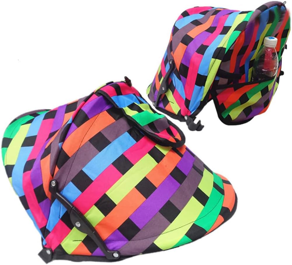 Summer Baby Strollers Awning Sunshade Pram Sun Shade Cover UPF50+ Sun Cover for Pushchair Buggy UV Protection Sun Visor Toddler Blackout Blind with Viewing Window Pockets Windproof Rain Cover Canopy