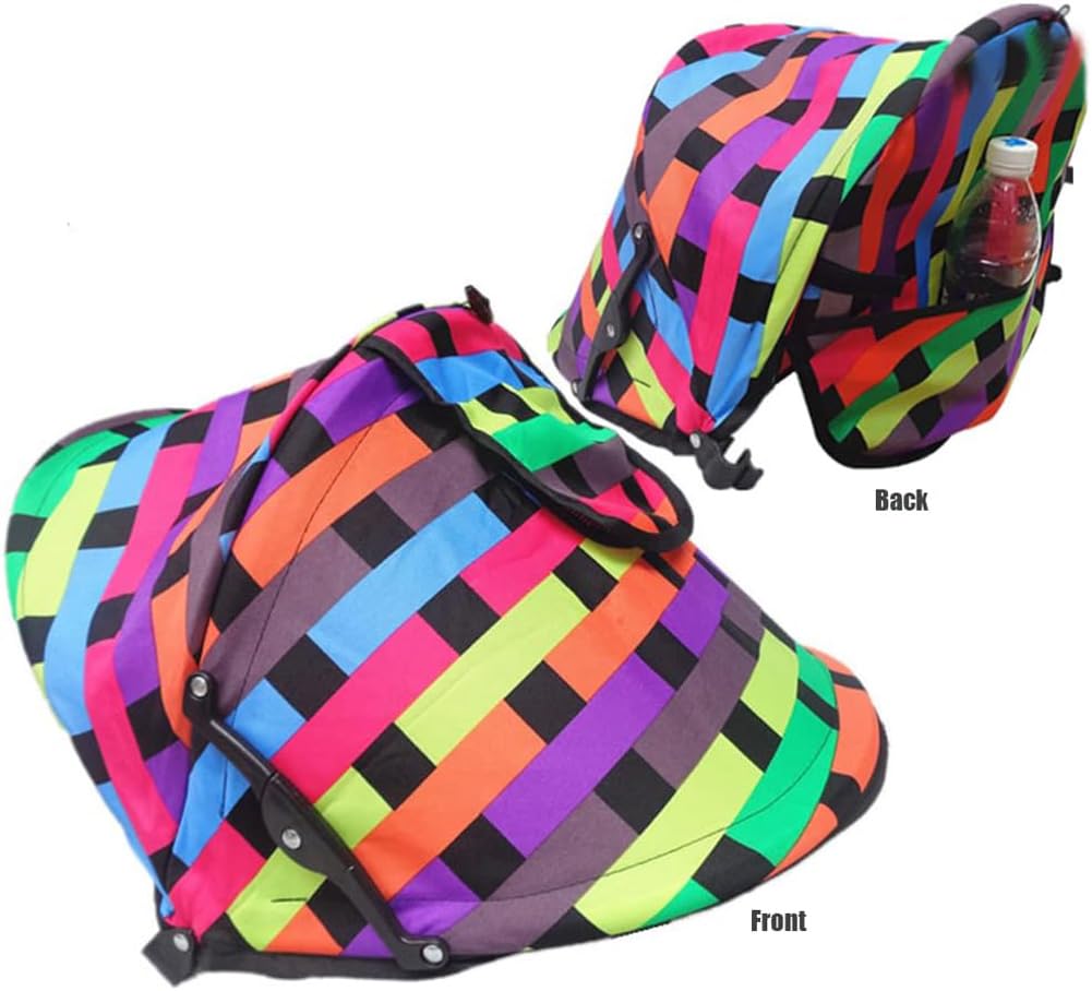 Summer Baby Strollers Awning Sunshade Pram Sun Shade Cover UPF50+ Sun Cover for Pushchair Buggy UV Protection Sun Visor Toddler Blackout Blind with Viewing Window Pockets Windproof Rain Cover Canopy