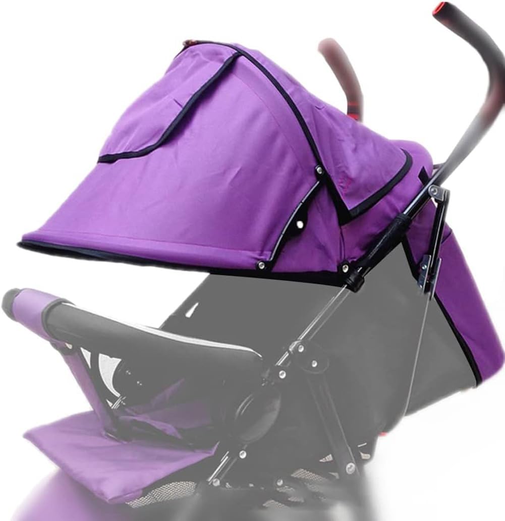 Summer Baby Strollers Awning Sunshade Pram Sun Shade Cover UPF50+ Sun Cover for Pushchair Buggy UV Protection Sun Visor Toddler Blackout Blind with Viewing Window Pockets Windproof Rain Cover Canopy