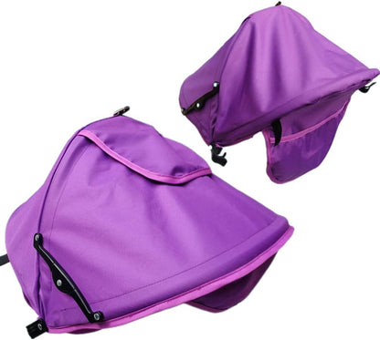 Summer Baby Strollers Awning Sunshade Pram Sun Shade Cover UPF50+ Sun Cover for Pushchair Buggy UV Protection Sun Visor Toddler Blackout Blind with Viewing Window Pockets Windproof Rain Cover Canopy