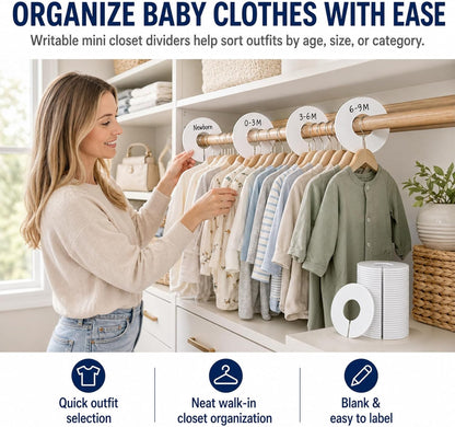 30 Baby Closet Dividers Durable - Home Closet Organizer & Storage