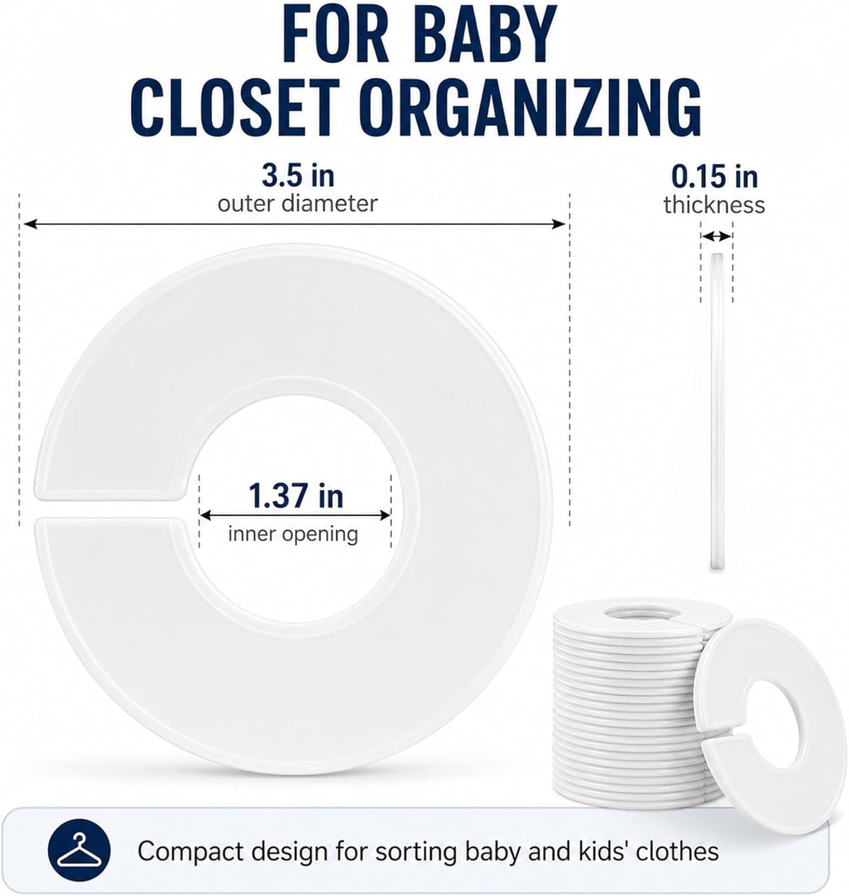 30 Baby Closet Dividers Durable - Home Closet Organizer & Storage