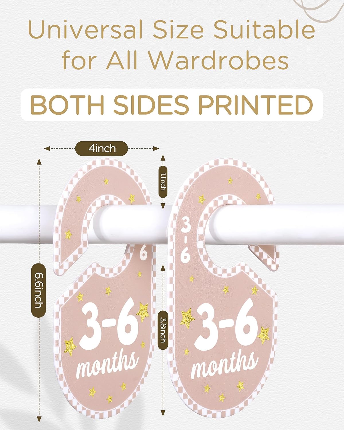 Baby Closet Dividers for Clothes Organizer,Set of 8 Neutral Double-Sided Baby Clothes Size Labels,Nursery Organization for Newborn Clothing, Infant to 24 Months Boy & Girl