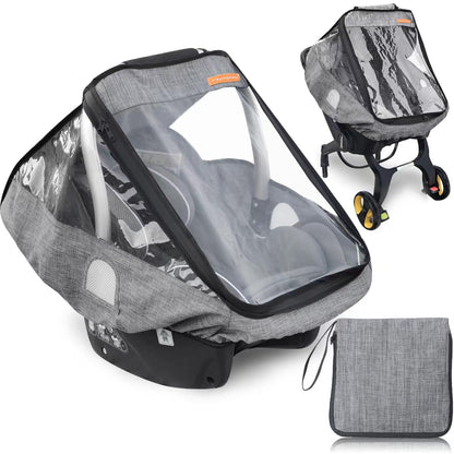 Stroller Rain Cover,Universal Stroller Accessory,Waterproof,Windproof Protection,Protect from Dust Snow,Baby Travel Weather Shield(Grey)