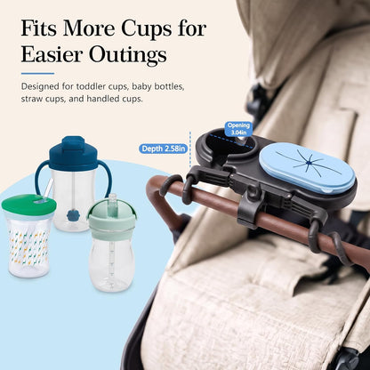Universal Stroller Snack Tray with Spill-Resistant Silicone Cup