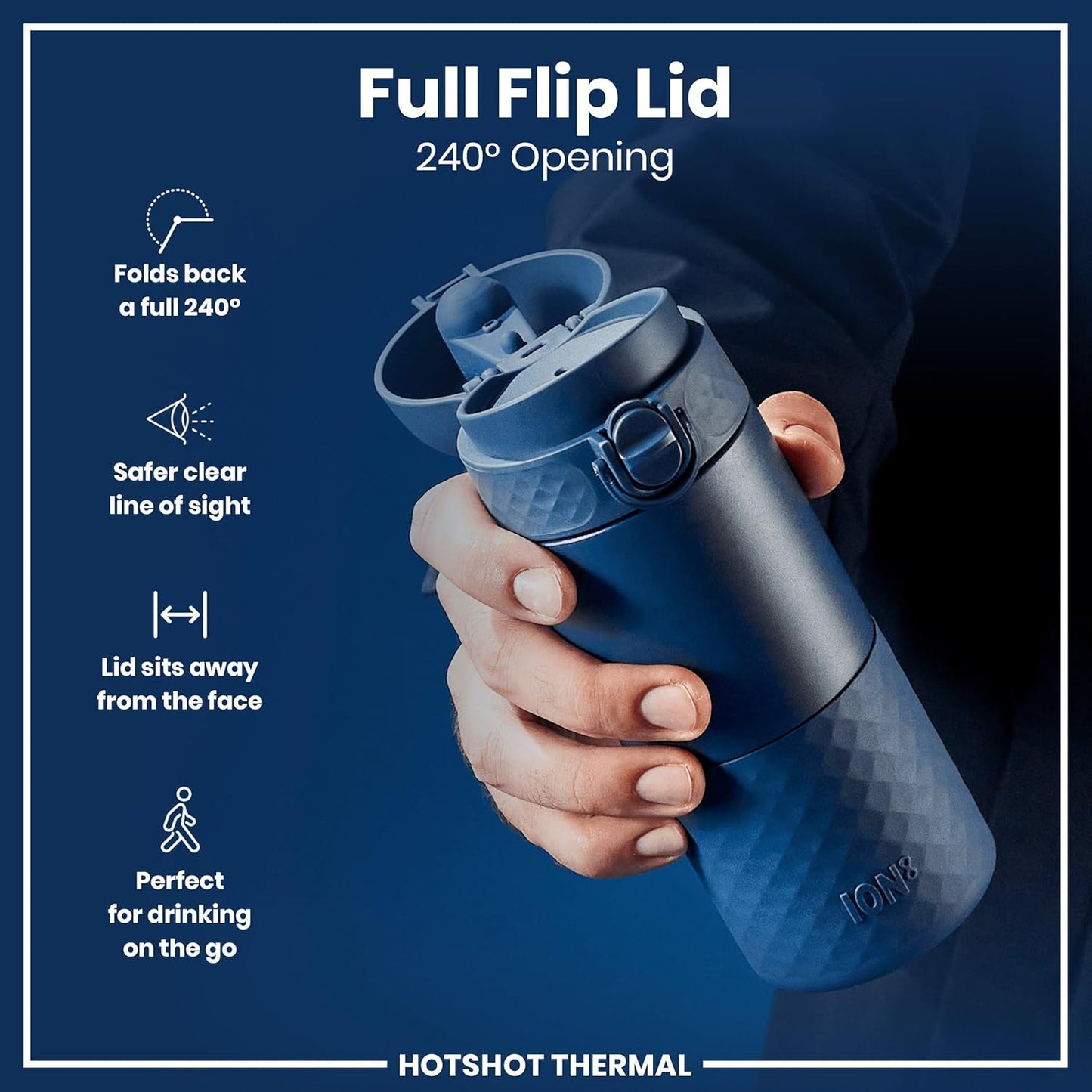 Insulated Travel Mug, 360 ml/12 oz, Leak Proof, Triple Lock Secure, Spill-Free in Transit, Hygienic Cover, Easy-to-Clean, Perfect On-The-Go, Cream, Stainless Steel