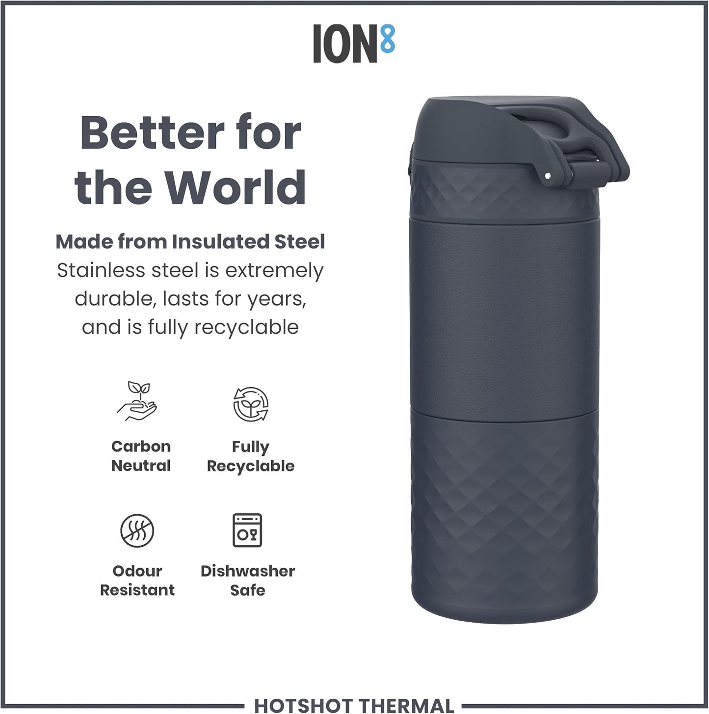 Insulated Travel Mug, 360 ml/12 oz, Leak Proof, Triple Lock Secure, Spill-Free in Transit, Hygienic Cover, Easy-to-Clean, Perfect On-The-Go, Cream, Stainless Steel