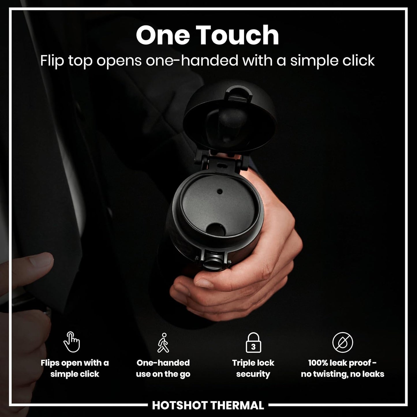 Insulated Travel Mug, 360 ml/12 oz, Leak Proof, Triple Lock Secure, Spill-Free in Transit, Hygienic Cover, Easy-to-Clean, Perfect On-The-Go, Cream, Stainless Steel