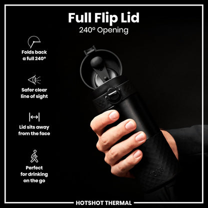 Insulated Travel Mug, 360 ml/12 oz, Leak Proof, Triple Lock Secure, Spill-Free in Transit, Hygienic Cover, Easy-to-Clean, Perfect On-The-Go, Cream, Stainless Steel