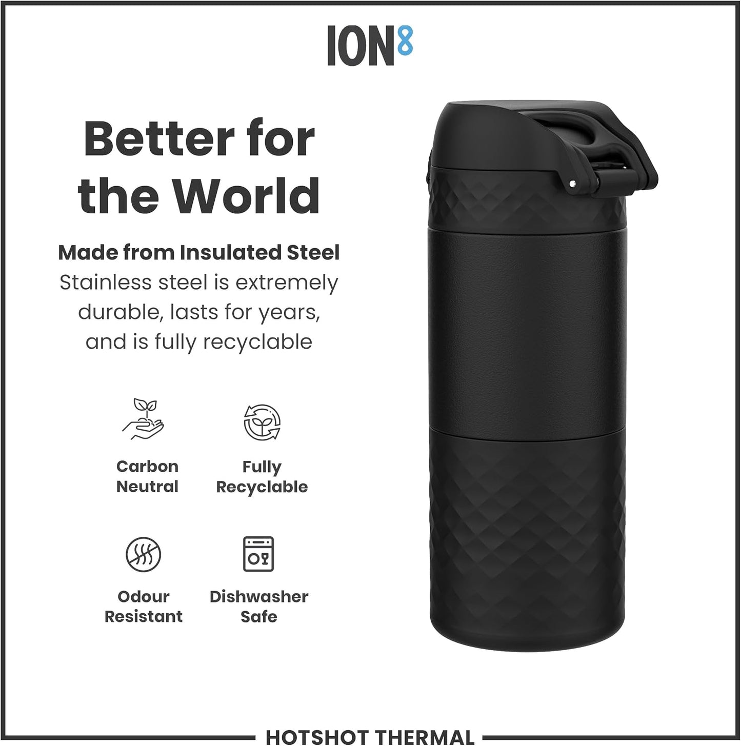 Insulated Travel Mug, 360 ml/12 oz, Leak Proof, Triple Lock Secure, Spill-Free in Transit, Hygienic Cover, Easy-to-Clean, Perfect On-The-Go, Cream, Stainless Steel