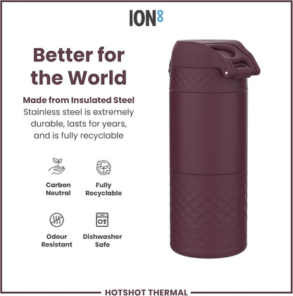 Insulated Travel Mug, 360 ml/12 oz, Leak Proof, Triple Lock Secure, Spill-Free in Transit, Hygienic Cover, Easy-to-Clean, Perfect On-The-Go, Cream, Stainless Steel