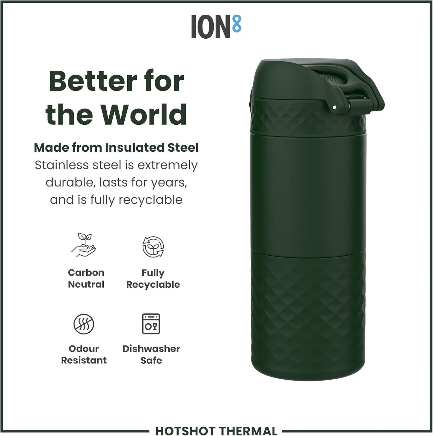 Insulated Travel Mug, 360 ml/12 oz, Leak Proof, Triple Lock Secure, Spill-Free in Transit, Hygienic Cover, Easy-to-Clean, Perfect On-The-Go, Cream, Stainless Steel