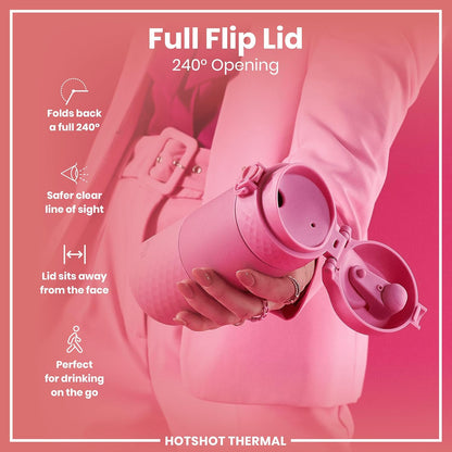 Insulated Travel Mug, 360 ml/12 oz, Leak Proof, Triple Lock Secure, Spill-Free in Transit, Hygienic Cover, Easy-to-Clean, Perfect On-The-Go, Cream, Stainless Steel