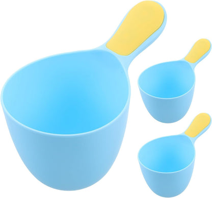 3pcs Rinse Cup for Hair Washing and Water Feeding with Ergonomic Non-Slip Handle, Pp Material, Comfortable Touch, Unique Curvature, for Newborns and Bath Time
