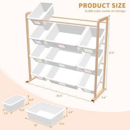 Toy Storage Organizer with12 Removable Storage Bins, Kids Bin Shelf, Toys Box for Playroom Organization for Bedroom & Room