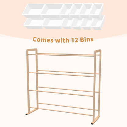 Toy Storage Organizer with12 Removable Storage Bins, Kids Bin Shelf, Toys Box for Playroom Organization for Bedroom & Room