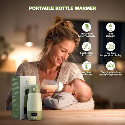 Portable Bottle Warmer for Travel,Fast Heating & Milk Warmer On The Go