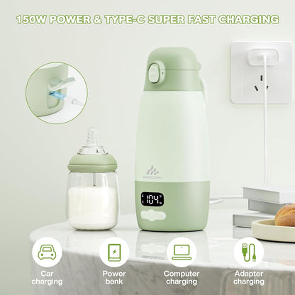 Portable Bottle Warmer for Travel,Fast Heating & Milk Warmer On The Go