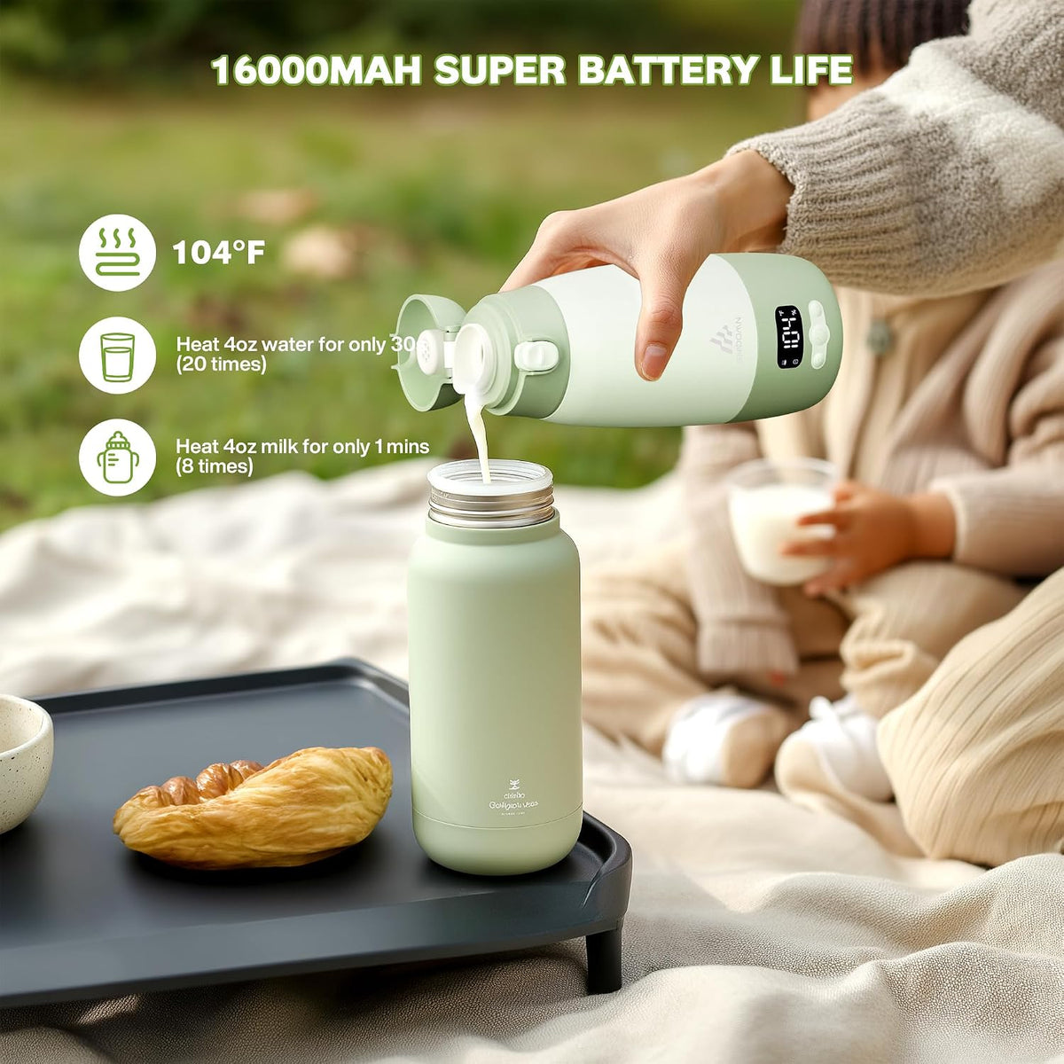 Portable Bottle Warmer for Travel,Fast Heating & Milk Warmer On The Go
