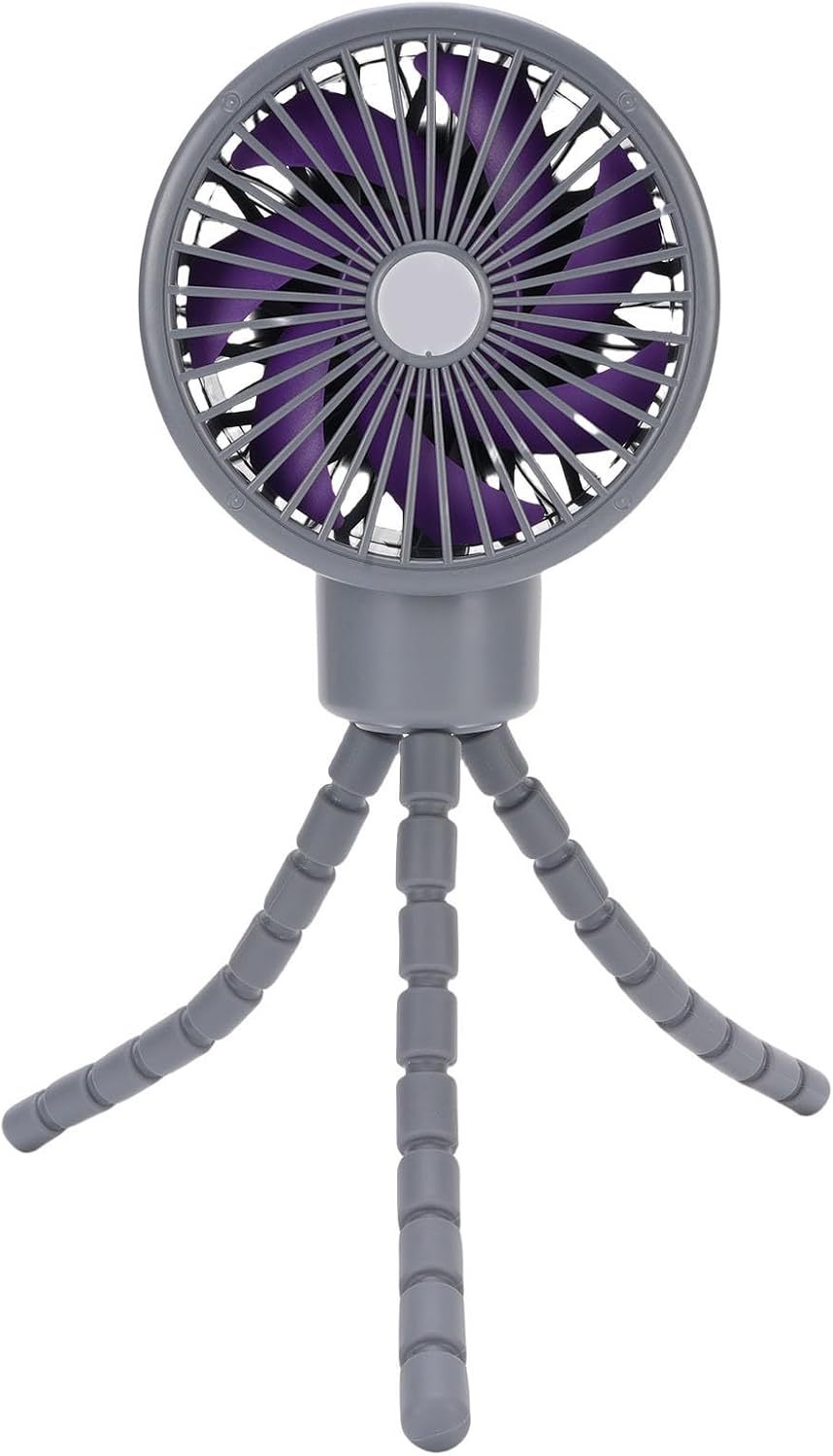 Stroller Fan, Plastic Tripod Clip On Fan with 4000mAh Battery, Flexible Legs, 360 Degree Oscillation, Digital Display, Portable Mini for Car Seat Crib Bike (White)