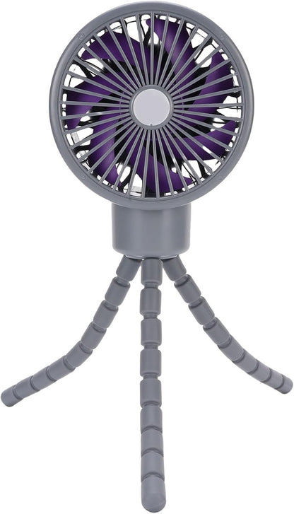 Stroller Fan, Plastic Tripod Clip On Fan with 4000mAh Battery, Flexible Legs, 360 Degree Oscillation, Digital Display, Portable Mini for Car Seat Crib Bike (White)