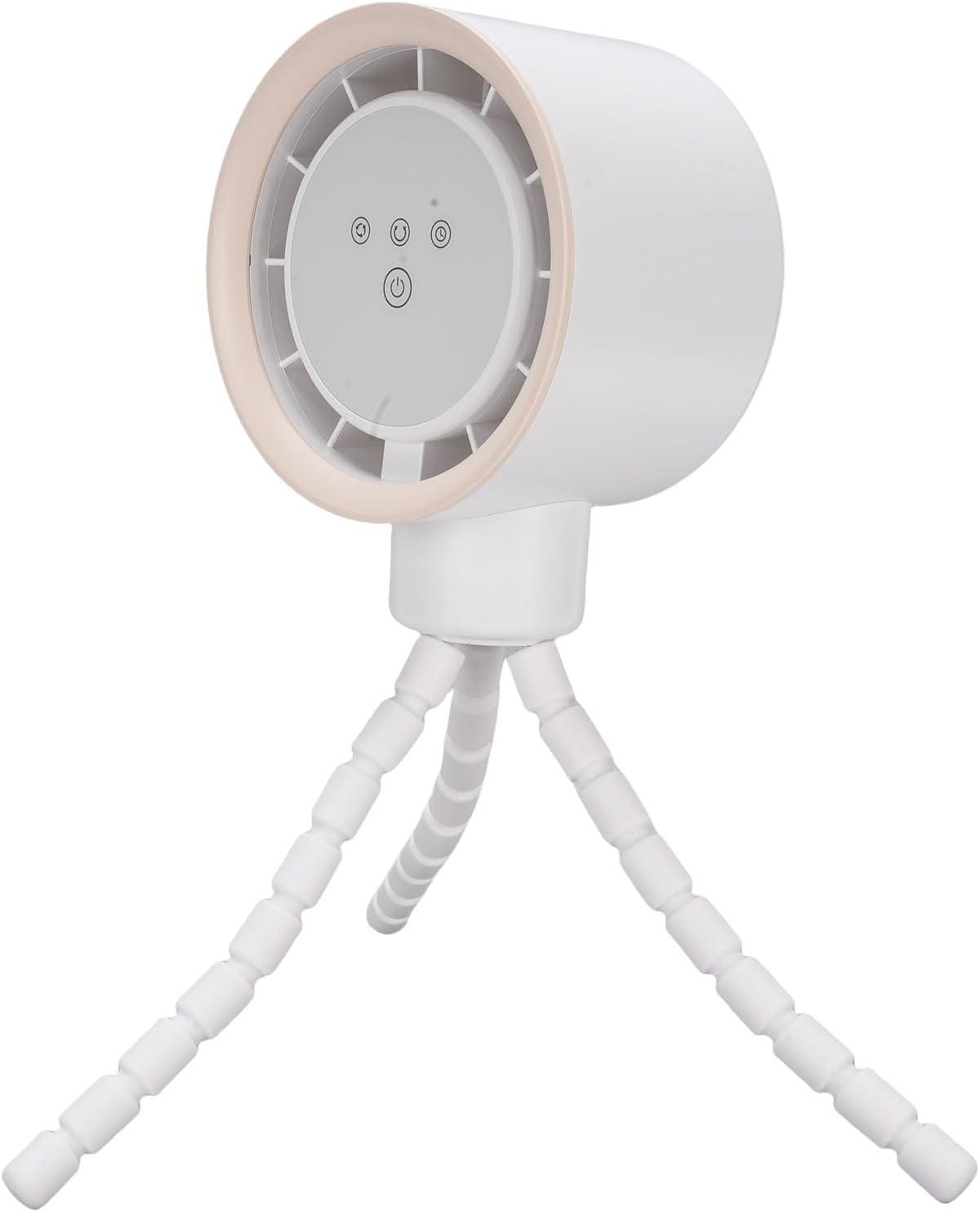 Stroller Fan, Plastic Tripod Clip On Fan with 4000mAh Battery, Flexible Legs, 360 Degree Oscillation, Digital Display, Portable Mini for Car Seat Crib Bike (White)