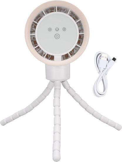 Stroller Fan, Plastic Tripod Clip On Fan with 4000mAh Battery, Flexible Legs, 360 Degree Oscillation, Digital Display, Portable Mini for Car Seat Crib Bike (White)