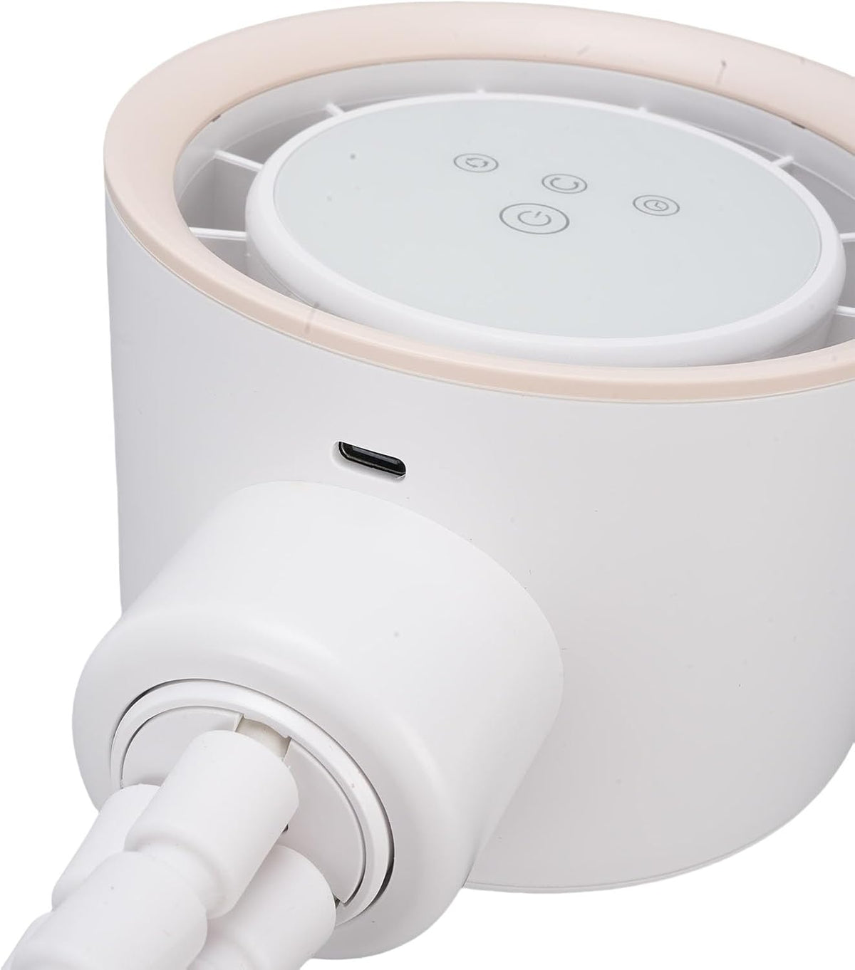 Stroller Fan, Plastic Tripod Clip On Fan with 4000mAh Battery, Flexible Legs, 360 Degree Oscillation, Digital Display, Portable Mini for Car Seat Crib Bike (White)