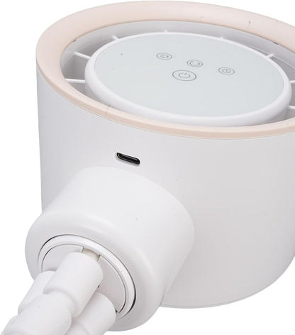 Stroller Fan, Plastic Tripod Clip On Fan with 4000mAh Battery, Flexible Legs, 360 Degree Oscillation, Digital Display, Portable Mini for Car Seat Crib Bike (White)
