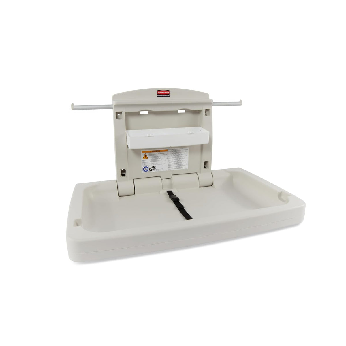 Horizontal Baby Changing Station, Light Platinum, Wall-Mounted Fold-Down Diaper Change Table with Safety Straps for Restaurants/Hotels/Schools/Airports