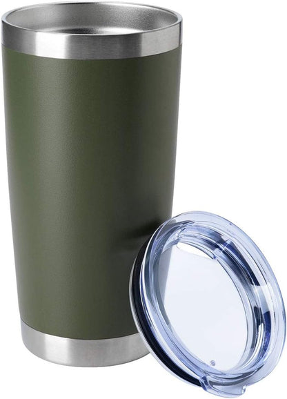 20oz Stainless Steel Tumblers Bulk, Insulated Travel Cup with Lid, Double Wall Vacuum Coffee Mug for Cold & Hot Drinks 1 Pack, Orange