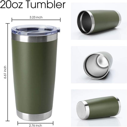 20oz Stainless Steel Tumblers Bulk, Insulated Travel Cup with Lid, Double Wall Vacuum Coffee Mug for Cold & Hot Drinks 1 Pack, Orange