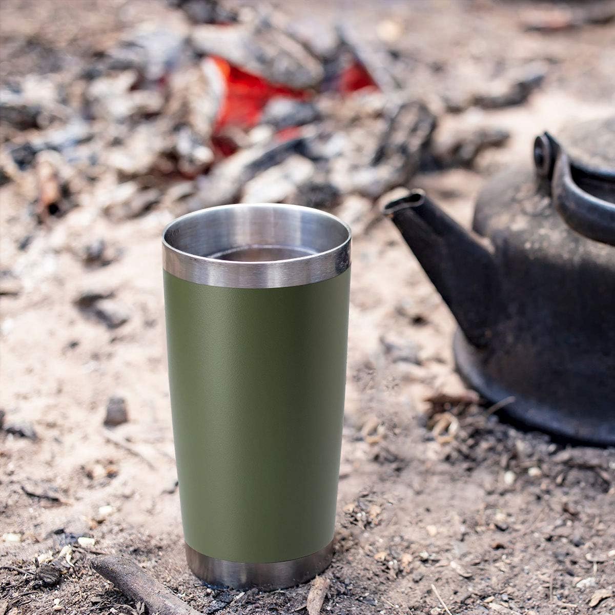 20oz Stainless Steel Tumblers Bulk, Insulated Travel Cup with Lid, Double Wall Vacuum Coffee Mug for Cold & Hot Drinks 1 Pack, Orange