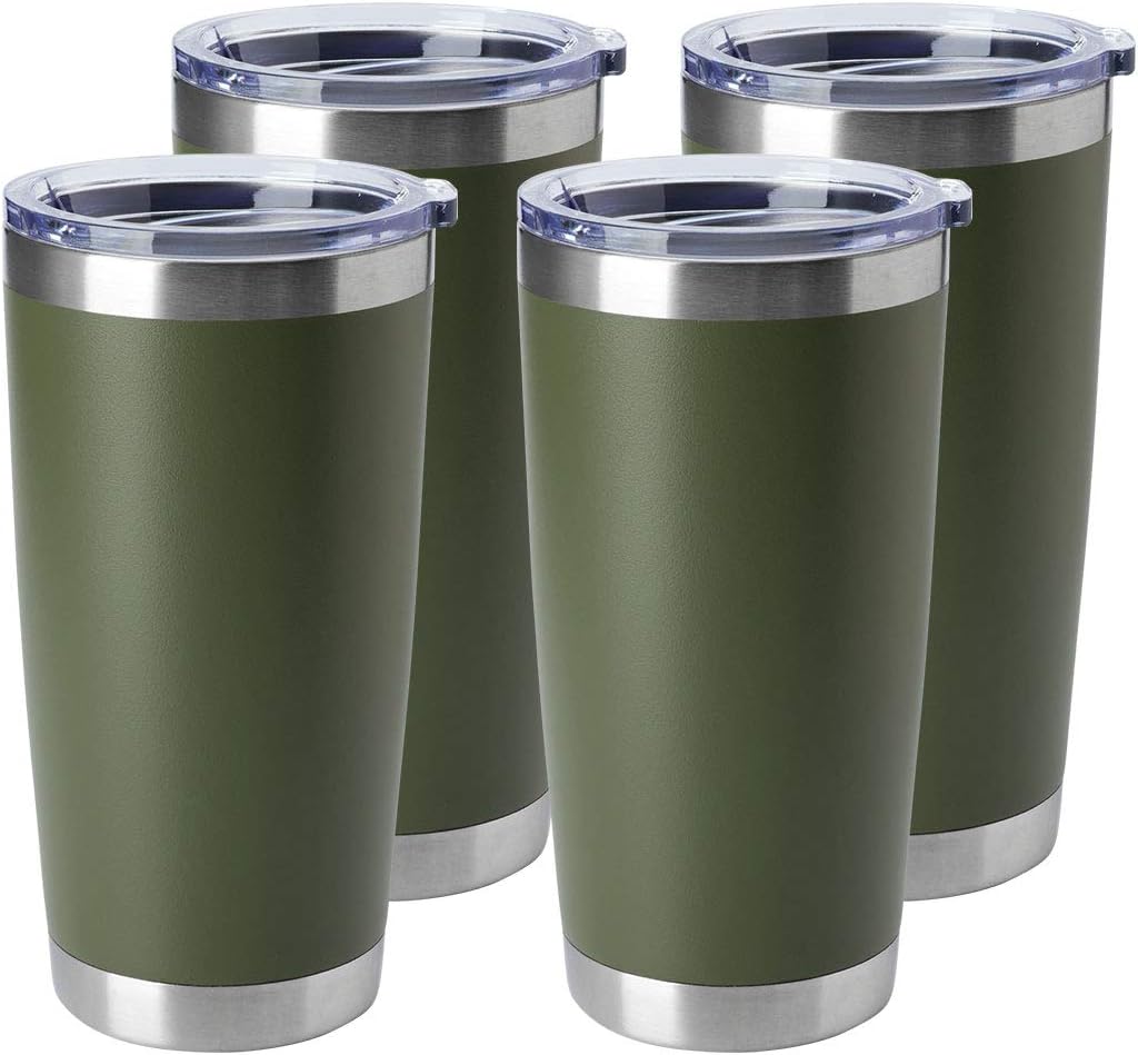 20oz Stainless Steel Tumblers Bulk, Insulated Travel Cup with Lid, Double Wall Vacuum Coffee Mug for Cold & Hot Drinks 1 Pack, Orange