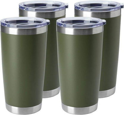 20oz Stainless Steel Tumblers Bulk, Insulated Travel Cup with Lid, Double Wall Vacuum Coffee Mug for Cold & Hot Drinks 1 Pack, Orange
