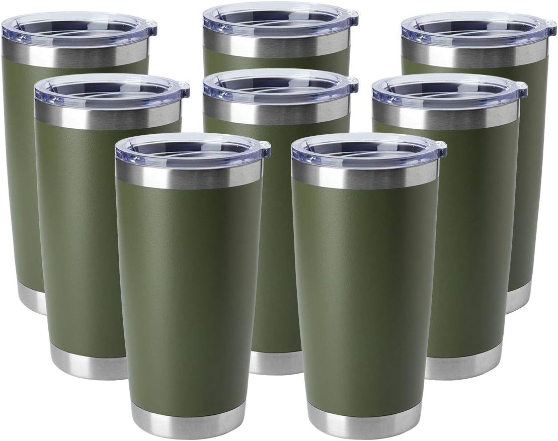 20oz Stainless Steel Tumblers Bulk, Insulated Travel Cup with Lid, Double Wall Vacuum Coffee Mug for Cold & Hot Drinks 1 Pack, Orange
