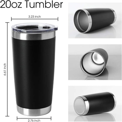 20oz Stainless Steel Tumblers Bulk, Insulated Travel Cup with Lid, Double Wall Vacuum Coffee Mug for Cold & Hot Drinks 1 Pack, Orange