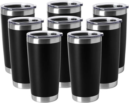 20oz Stainless Steel Tumblers Bulk, Insulated Travel Cup with Lid, Double Wall Vacuum Coffee Mug for Cold & Hot Drinks 1 Pack, Orange