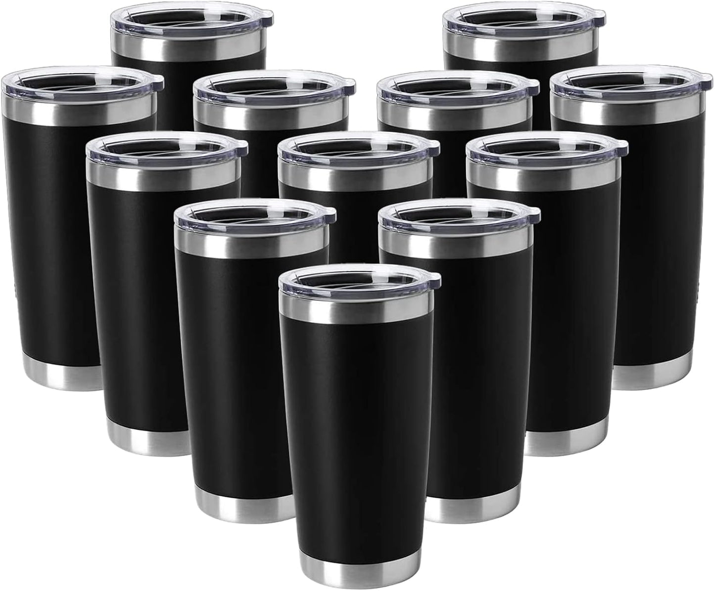 20oz Stainless Steel Tumblers Bulk, Insulated Travel Cup with Lid, Double Wall Vacuum Coffee Mug for Cold & Hot Drinks 1 Pack, Orange